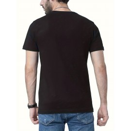 Men'S Stylish Lion Graphic T-Shirt - Brown with Golden Accent Design, Casual Summer Wear, Lightweight Polyester Fabric, Round Neck, Machine Washable, Casual Summer Top|Round Neck Shirt|Polyester Fabric