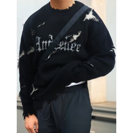 [Distressed Sweater] Distressed Long Sleeve Sweater | Men's & Women's Streetwear Round Neck Pullover | Loose Fit Casual Autumn Winter Apparel