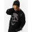 ANDREILEE Unisex Skull Print Crew Neck Sweater, Street Style Acrylic Blend, Loose Fit, Long Sleeve, Ripped Tassel Detail, Knit Pullovers for Fall/Winter